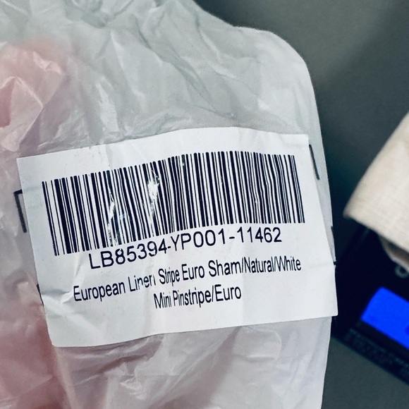 QUINCE European Linen Stripe Euro Sham Natural White Mini Pinstripe 1148 1450 - Picture 9 of 11